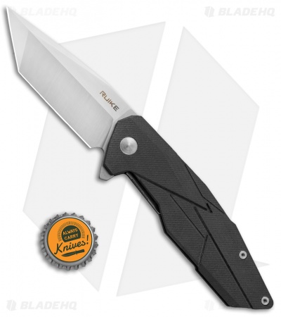 RUIKE P138 Tanto Liner Lock Knife Black G-10 (3.5" Satin)