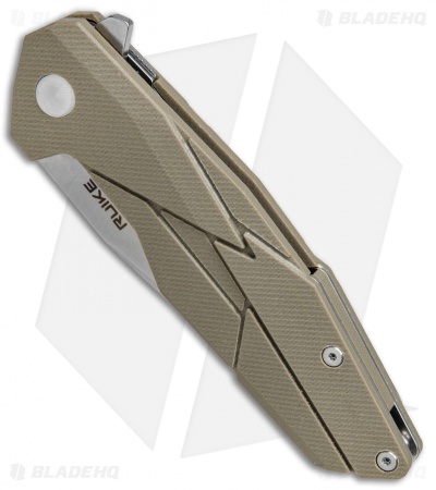 RUIKE P138 Tanto Liner Lock Knife Desert Tan G-10 (3.5" Satin)