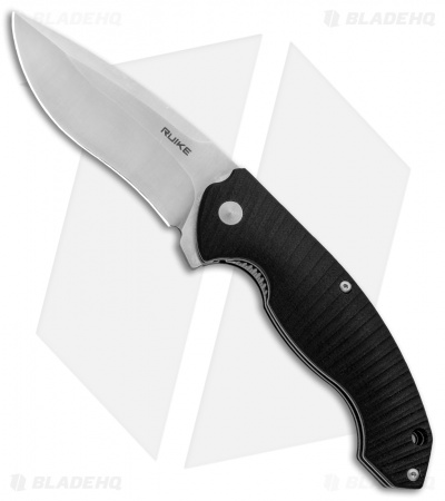 RUIKE P852 Liner Lock Flipper Knife Black G-10 (3.3" Satin)