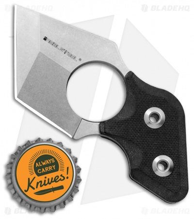 Real Steel Black Cat Tactical Fixed Blade Neck Knife Black G-10 (2.2" Stonewash)