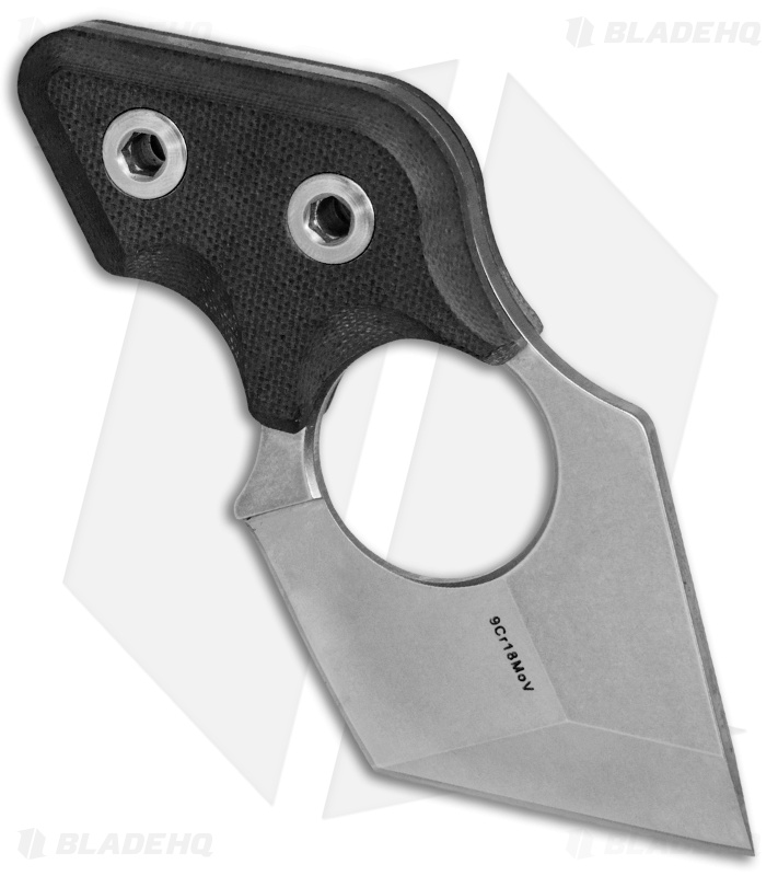 Real Steel Black Cat Tactical Fixed Blade Neck Knife Black G-10 (2.2" Stonewash)