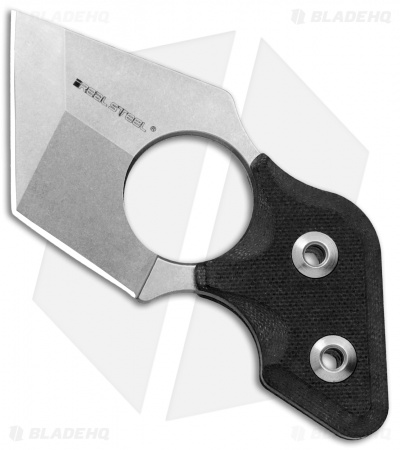 Real Steel Black Cat Tactical Fixed Blade Neck Knife Black G-10 (2.2" Stonewash)