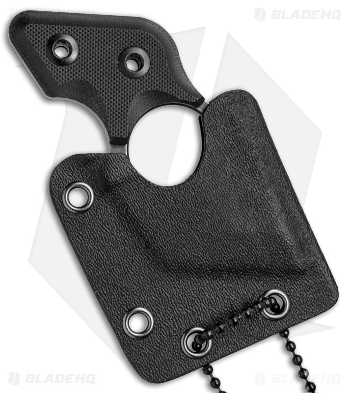 Real Steel Black Cat Tactical Fixed Blade Neck Knife Black G-10 (2.2" Black SW)