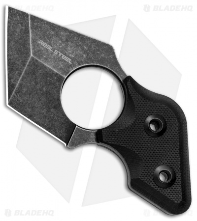 Real Steel Black Cat Tactical Fixed Blade Neck Knife Black G-10 (2.2" Black SW)