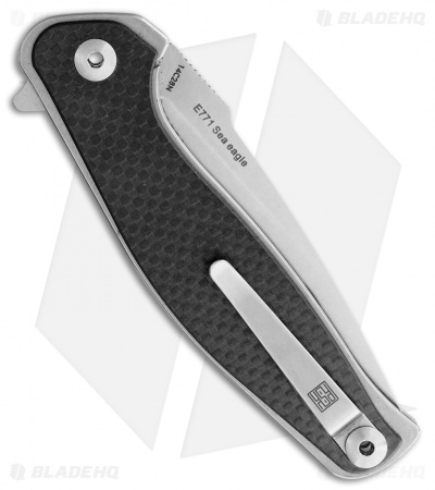 Real Steel E771 Sea Eagle Liner Lock Knife Carbon Fiber (3.75" Stonewash)