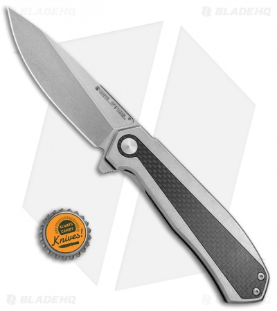 Real Steel Flying Shark Frame Lock Knife Carbon Fiber (4" Stonewash) T109