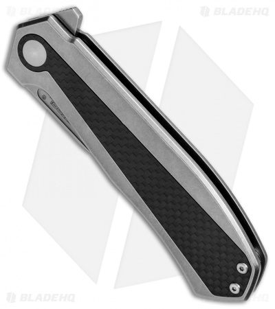 Real Steel Flying Shark Frame Lock Knife Carbon Fiber (4" Stonewash) T109