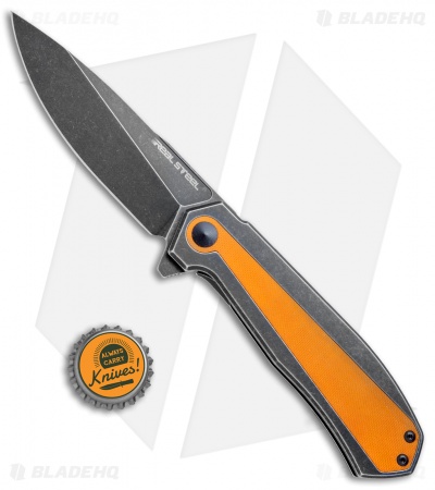 Real Steel Flying Shark Frame Lock Knife Orange G-10 (4" Black Stonewash) T109