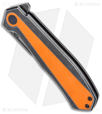 Real Steel Flying Shark Frame Lock Knife Orange G-10 (4" Black Stonewash) T109