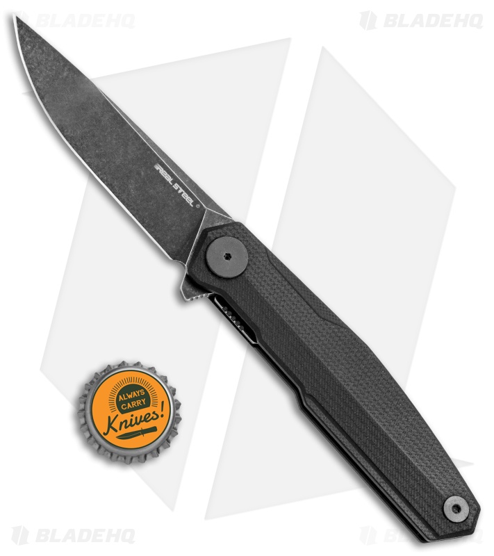 Real Steel G3 Puuko Light Liner Lock Knife Black G-10 (3.5" Black SW) 7816