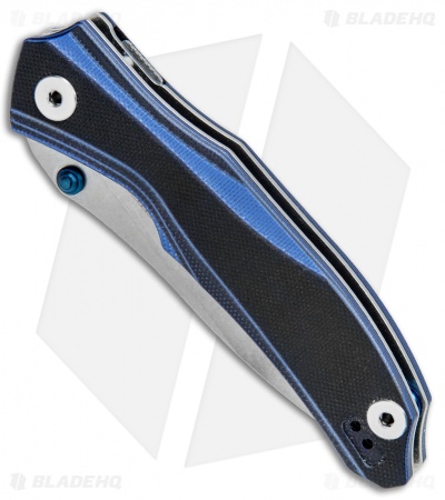 Real Steel Knives Horus Free Liner Lock Knife Black/Blue G-10 (3.6" SW) 7432
