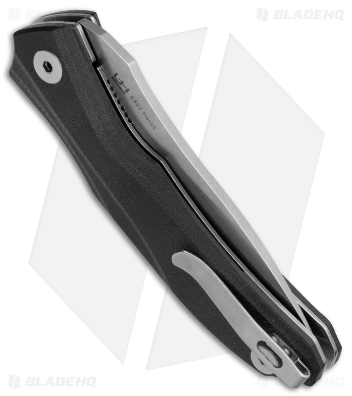 Real Steel Knives Horus Free Liner Lock Knife Black G-10 (3.625" Stonewash) E802