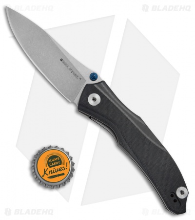 Real Steel Knives Horus Liner Lock Knife Black G-10 (3.625" Stonewash) E802