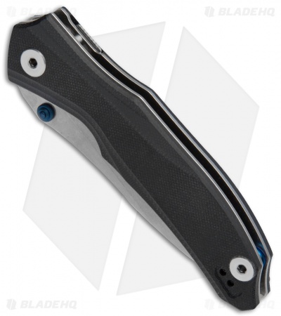 Real Steel Knives Horus Liner Lock Knife Black G-10 (3.625" Stonewash) E802