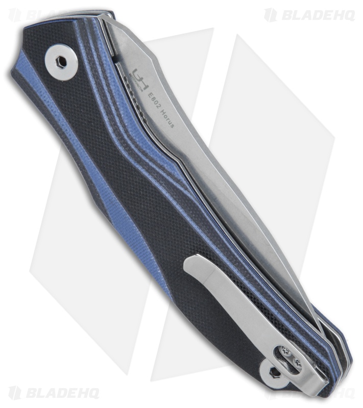Real Steel Knives Horus Free Liner Lock Knife Black/Blue G-10 (3.6" SW) 7434
