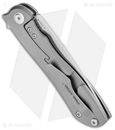 Real Steel Megalodon Frame Lock Knife Titanium (3.8" Satin M390) 