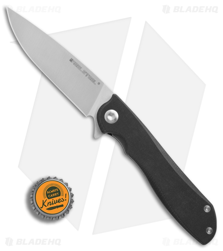 Real Steel Megalodon Liner Lock Knife Black G-10 (3.8" Satin) E801