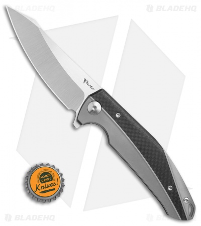 Reate K-1 Frame Lock Flipper Knife Carbon Fiber/Titanium (3.8" Satin)