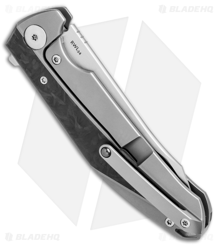 Reate K1 Frame Lock Flipper Knife Marble Carbon Fiber/Titanium (3.8