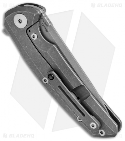 Reate Knives New Epoch Frame Lock Knife Stonewash Ti w/Mokuti Inlay (3.5" SW)