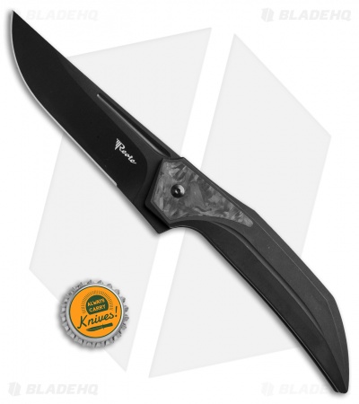 Reate Knives The Future Integral Frame Lock Knife Black Ti/ CF (3.75" Black)