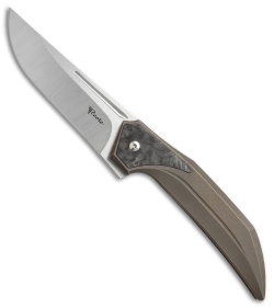 Reate Knives The Future Integral Frame Lock Knife Bronze Ti/MBL-CF (3.75" Satin)