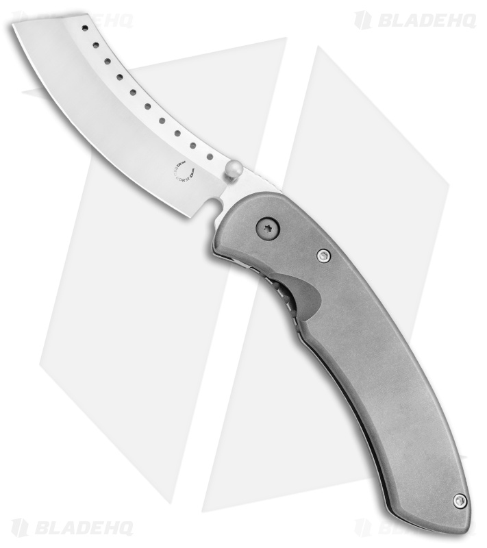 Red Horse Knife Works Hell Razor Frame Lock Knife Ti (3.75" Satin Holes)