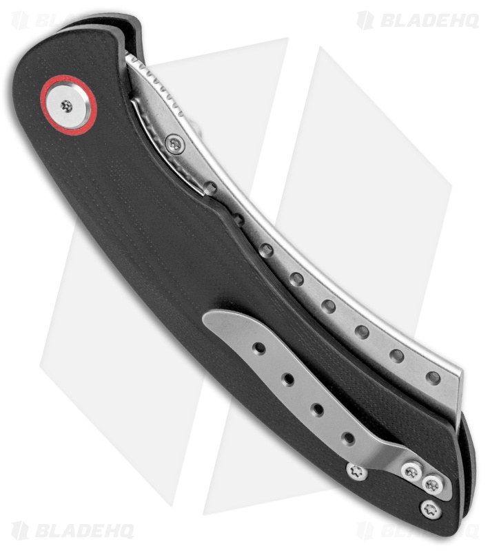 Red Horse Knife Works Hell Razor P Liner Lock Knife Black G-10 (3.6" Stonewash)