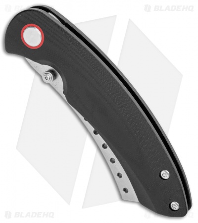 Red Horse Knife Works Hell Razor P Liner Lock Knife Black G-10 (3.6" Stonewash)