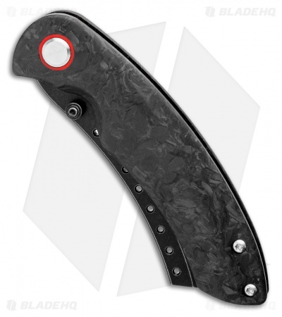 Red Horse Knife Works Hell Razor P Liner Lock Knife Shred CF (3.6" Black SW)