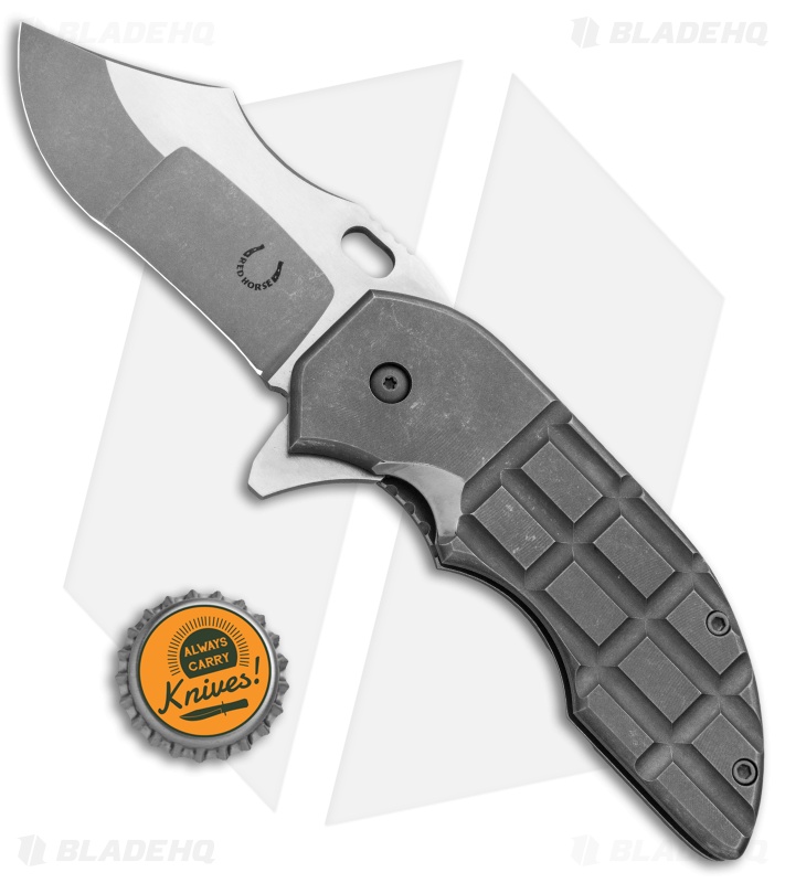 Red Horse Knife Works War Pig Frame Lock Knife Ti Frag pattern (3" Two-Tone)