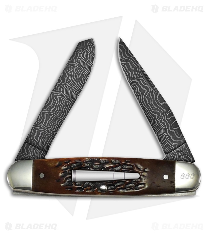 Remington 2015 Damacus Bullet Knife Traditional Pocket Knife 2.5" Jigged Bone