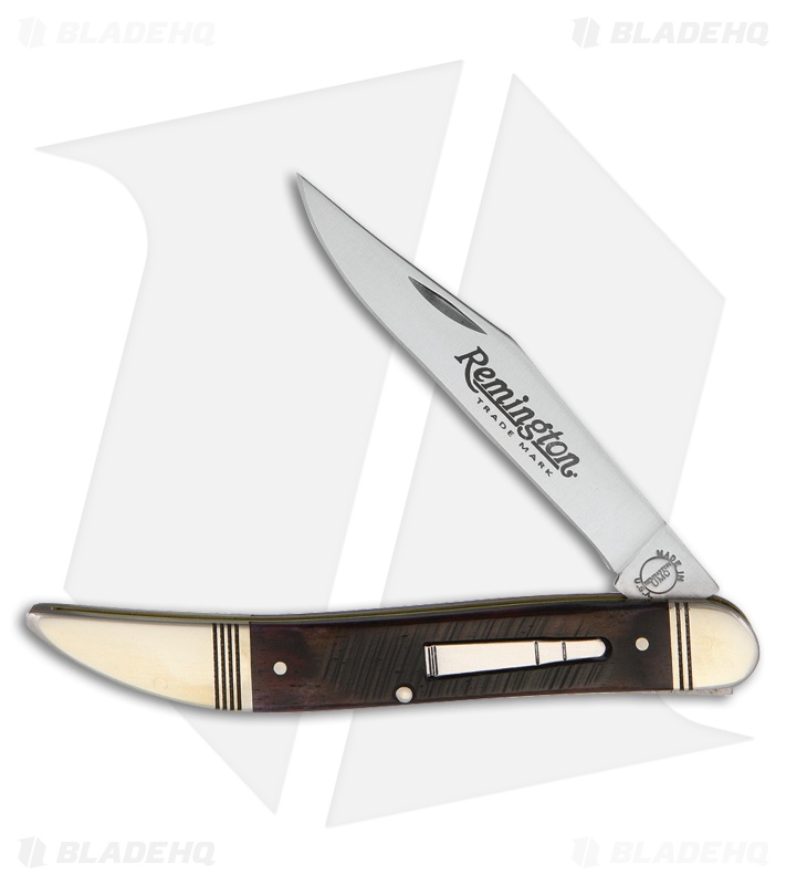 Remington 2017 Bullet Traditional Pocket Knife 3.625" Brown Bone