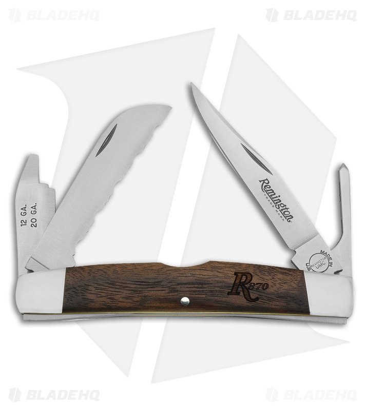Remington 870 Series Waterfowler Traditional Pocket Knife 3.75" American Walnut