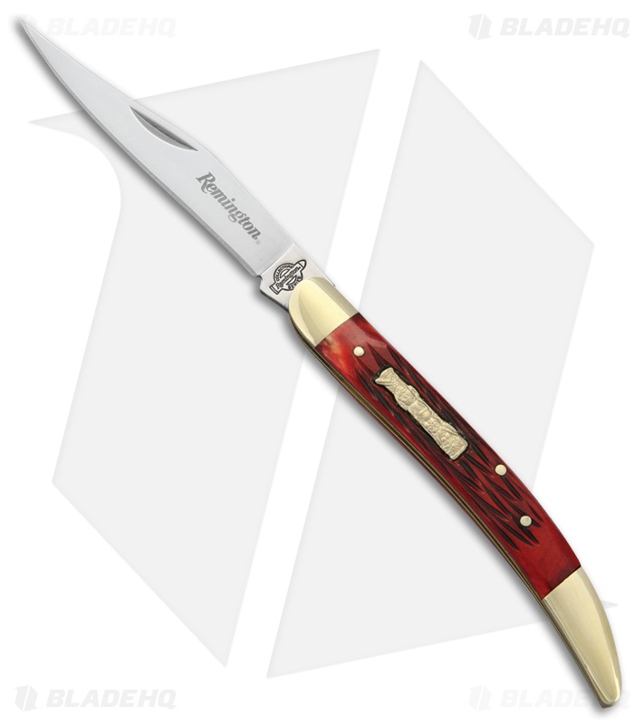 Remington Totem Toothpick Traditional Pocket Knife 3.625" Red Jigged Bone