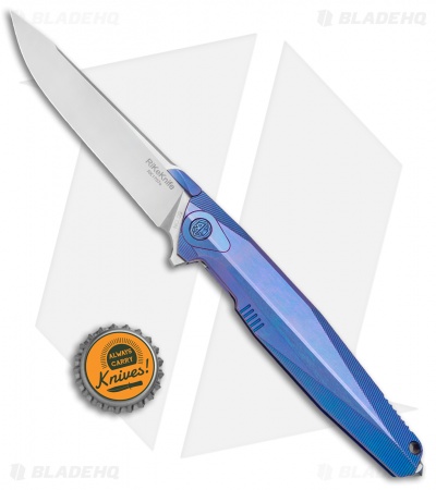 Rike Knife 1707s Integral Frame Lock Knife Blue Titanium (3.75" Satin) 