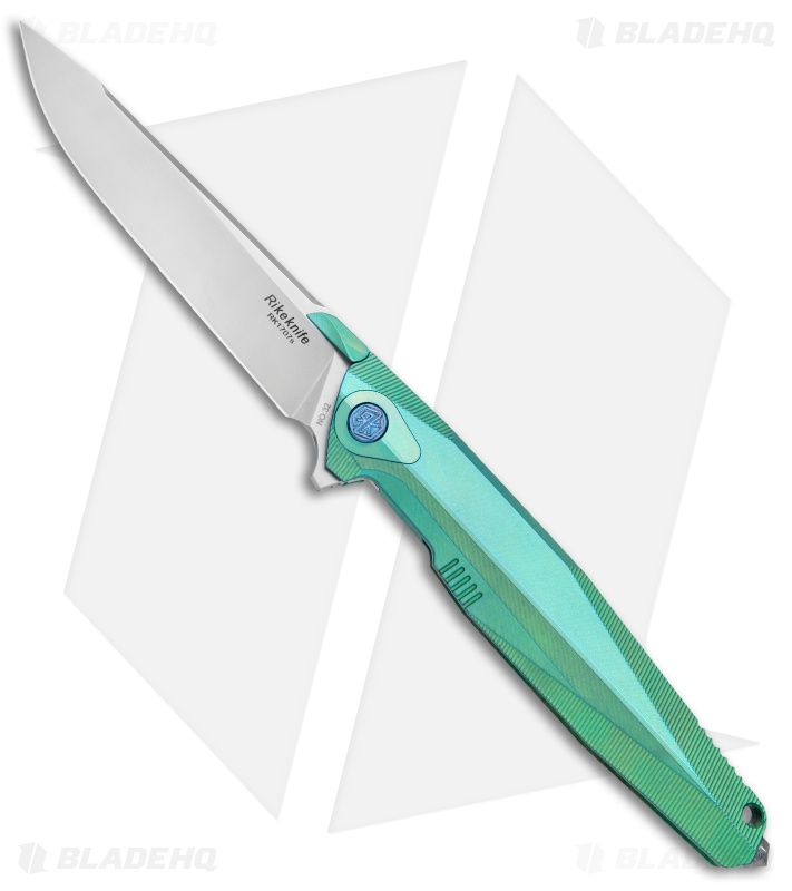 Rike Knife 1707s Integral Frame Lock Knife Green Titanium (3.75" Satin)
