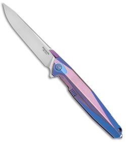 Rike Knife 1707s Integral Frame Lock Knife Purple/Blue Titanium (3.75" Satin) 