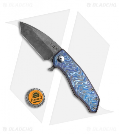 Robert Oldaker Blades ROB Gladius Tanto Frame Lock Knife Zircuti/Ti (Damascus)