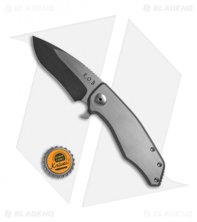 Robert Oldaker Blades ROB Gladius Frame Lock Knife Titanium (3.375" Two-Tone)