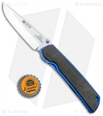 Rockstead Higo II X-CF-ZDP Liner Lock Knife Carbon Fiber/Blue (3.5" Polished)