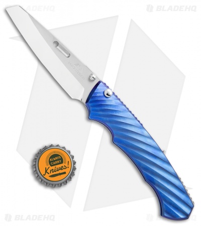 Rockstead RYO H-ZDP Folding Knife Blue Ti (3.125" Polish) Sinkevich