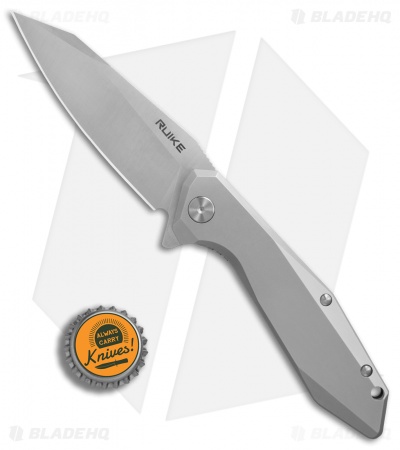 RUIKE P135SF Wharncliffe Frame Lock Knife Gray (3.6" Satin)