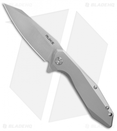 RUIKE P135SF Wharncliffe Frame Lock Knife Gray (3.6" Satin)