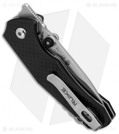 RUIKE P671-CB Front Flipper Liner Lock Knife Stainless Steel CF (2.75" Blasted)