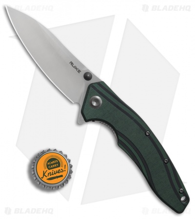 RUIKE P841-L Liner Lock Knife Green & Black G-10 (3.50" Satin) 