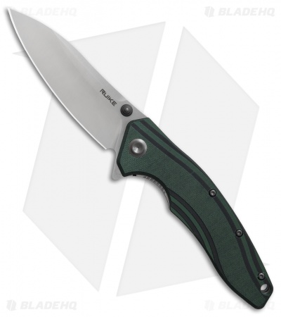 RUIKE P841-L Liner Lock Knife Green & Black G-10 (3.50" Satin) 