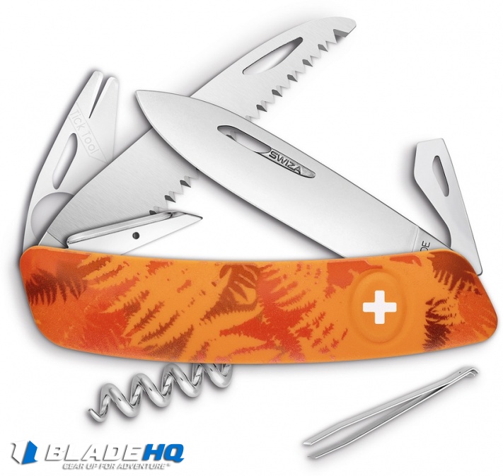 Swiza TT05 Tick Tool Swiss Pocket Knife Orange Camo (3" Satin) 