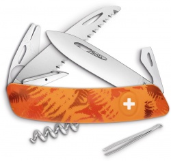 Swiza TT05 Tick Tool Swiss Pocket Knife Orange Camo (3" Satin) 