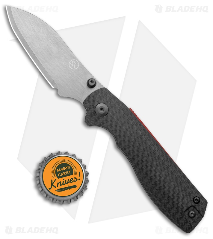 Sandrin Knives Torino Recoil Lock Knife Carbon Fiber (3" SW Tungsten Carbide)